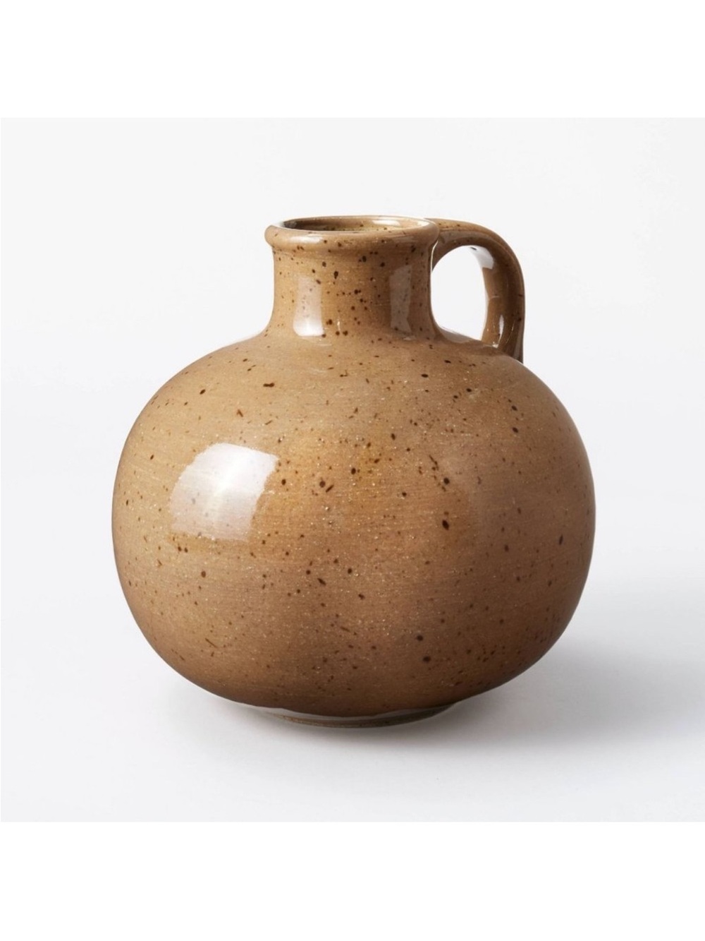 Studio McGee Handled Vintage Vase Pot - Threshold Brown FALL Stoneware Speckled